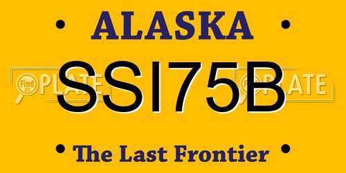 SSI75B Alaska License Plate