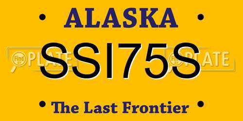 SSI75S Alaska License Plate