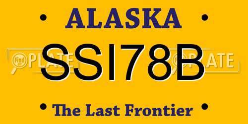 SSI78B Alaska License Plate
