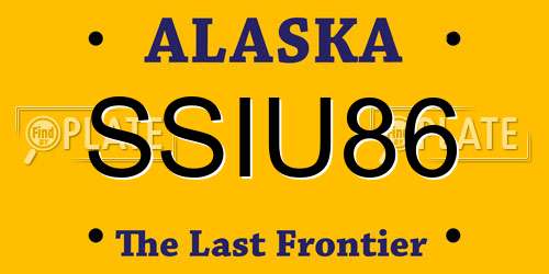 SSIU86 Alaska License Plate