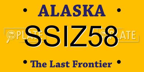 SSIZ58 Alaska License Plate