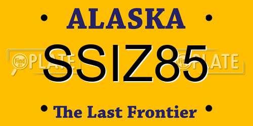SSIZ85 Alaska License Plate