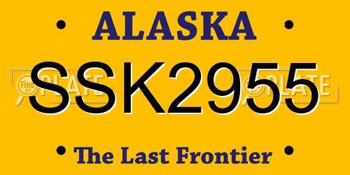 SSK2955 Alaska License Plate