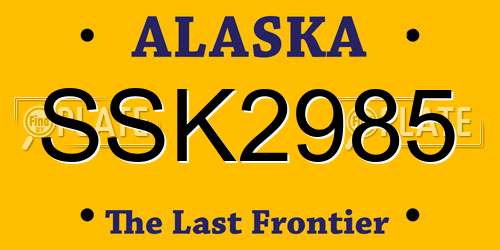 SSK2985 Alaska License Plate