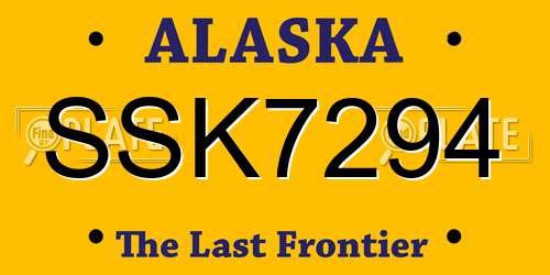 SSK7294 Alaska License Plate