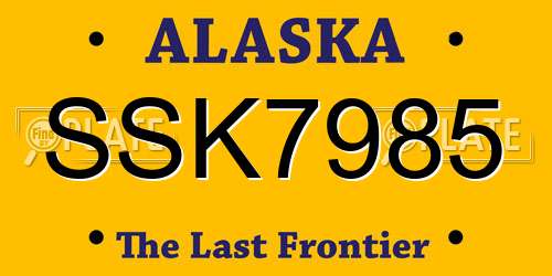 SSK7985 Alaska License Plate