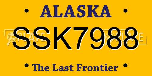 SSK7988 Alaska License Plate