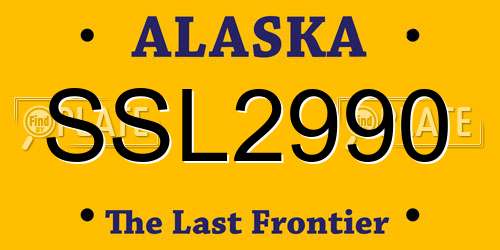 SSL2990 Alaska License Plate