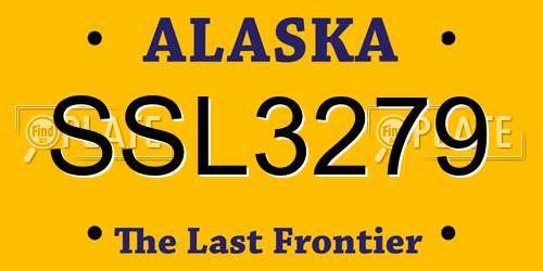 SSL3279 Alaska License Plate
