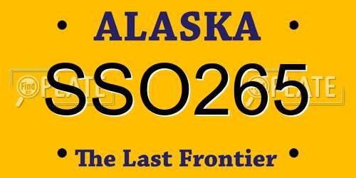 SSO265 Alaska License Plate
