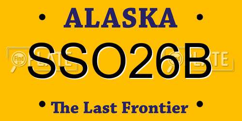 SSO26B Alaska License Plate