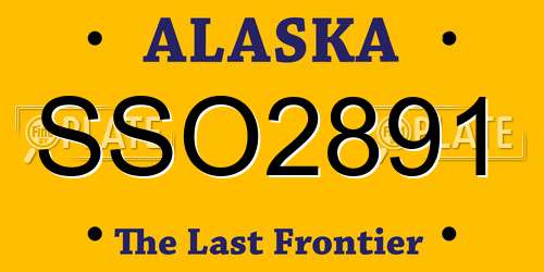 SSO2891 Alaska License Plate