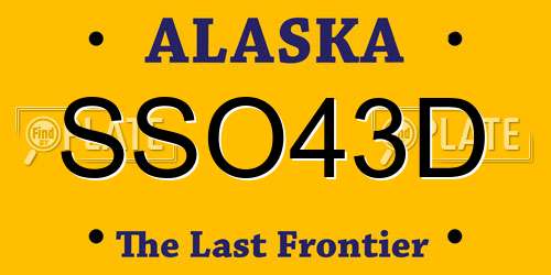 SSO43D Alaska License Plate