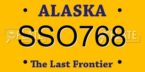 SSO768 Alaska License Plate
