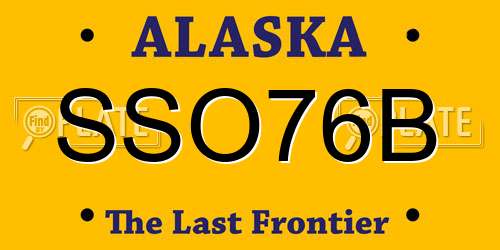 SSO76B Alaska License Plate
