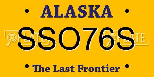 SSO76S Alaska License Plate
