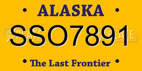 SSO7891 Alaska License Plate