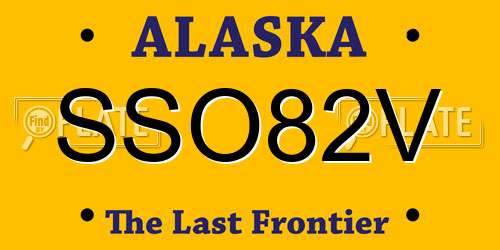 SSO82V Alaska License Plate
