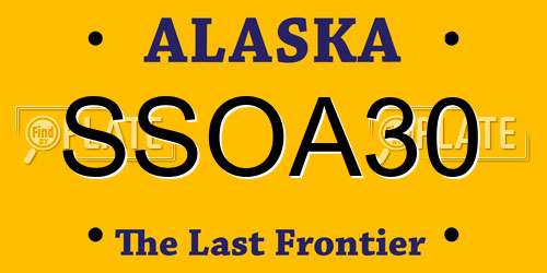 SSOA30 Alaska License Plate