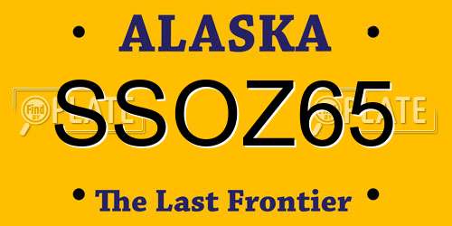 SSOZ65 Alaska License Plate