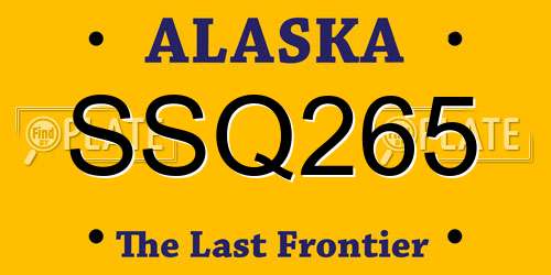 SSQ265 Alaska License Plate