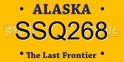 SSQ268 Alaska License Plate