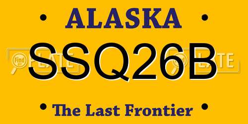 SSQ26B Alaska License Plate