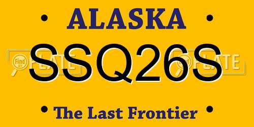 SSQ26S Alaska License Plate
