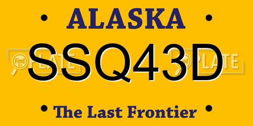 SSQ43D Alaska License Plate
