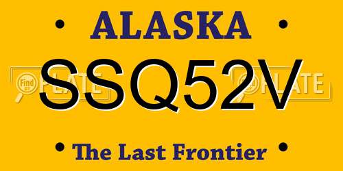 SSQ52V Alaska License Plate
