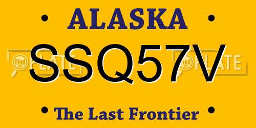 SSQ57V Alaska License Plate