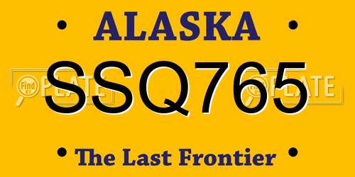 SSQ765 Alaska License Plate