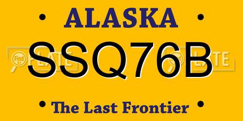 SSQ76B Alaska License Plate