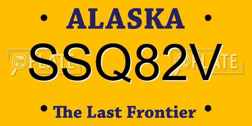 SSQ82V Alaska License Plate