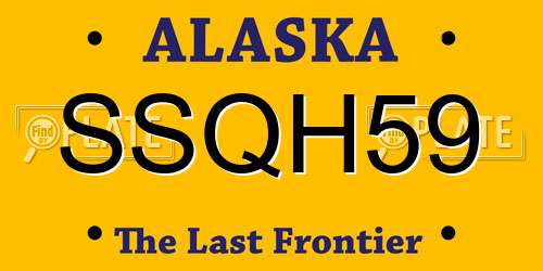 SSQH59 Alaska License Plate