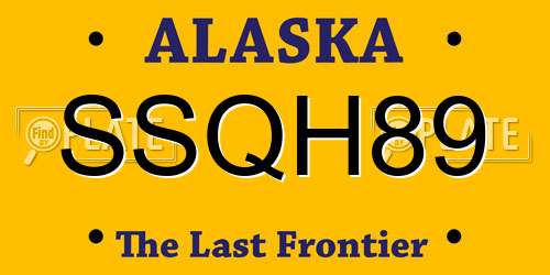 SSQH89 Alaska License Plate
