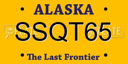 SSQT65 Alaska License Plate