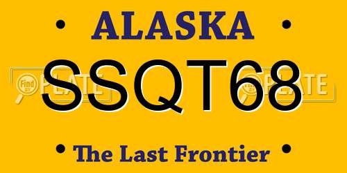 SSQT68 Alaska License Plate