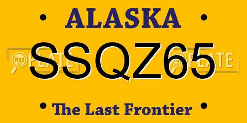 SSQZ65 Alaska License Plate