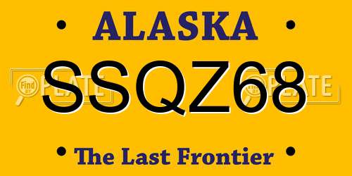 SSQZ68 Alaska License Plate