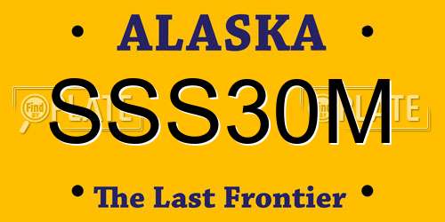 SSS30M Alaska License Plate
