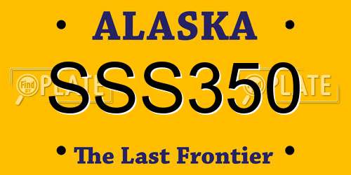 SSS350 Alaska License Plate