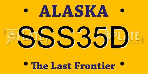 SSS35D Alaska License Plate