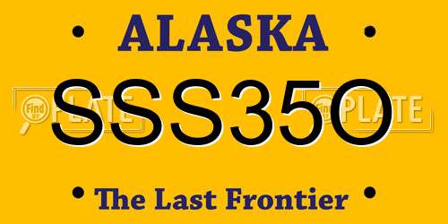 SSS35O Alaska License Plate
