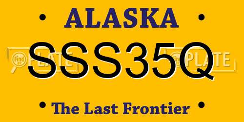 SSS35Q Alaska License Plate