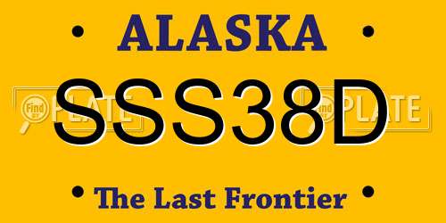 SSS38D Alaska License Plate
