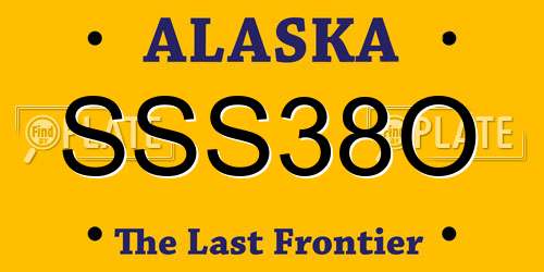 SSS38O Alaska License Plate