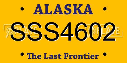 SSS4602 Alaska License Plate