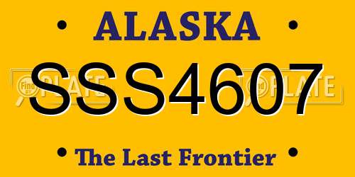 SSS4607 Alaska License Plate