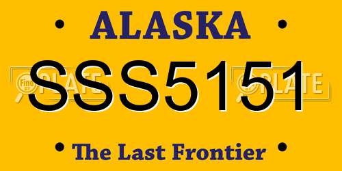 SSS5151 Alaska License Plate